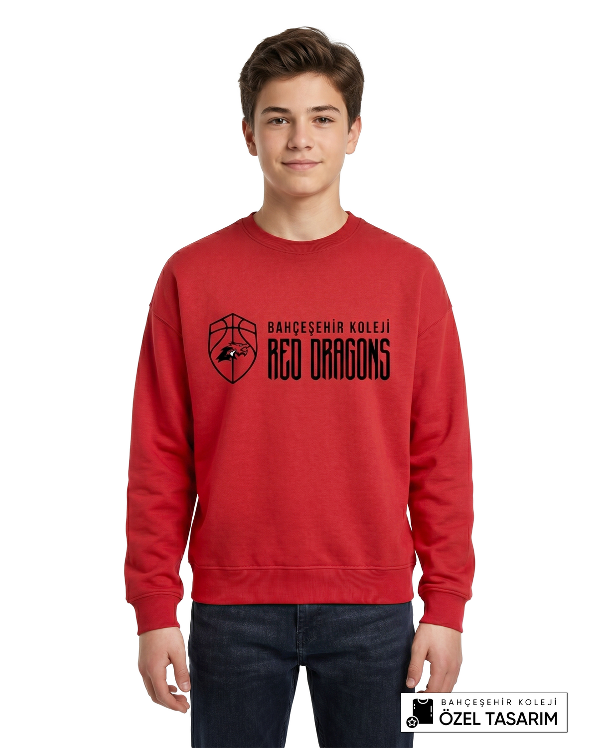 Bahçeşehir Koleji Red Dragons Basketball Temalı Özel Tasarım Sweatshirt