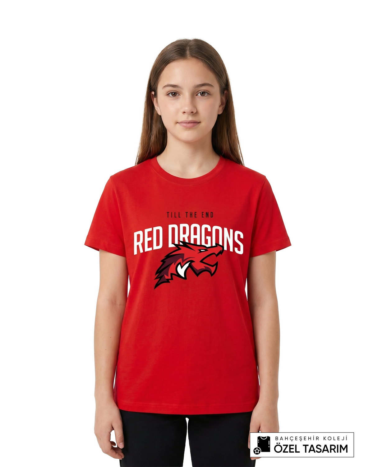 Bahçeşehir Koleji Red Dragons "Till The End" Baskılı Özel Tasarım T-Shirt