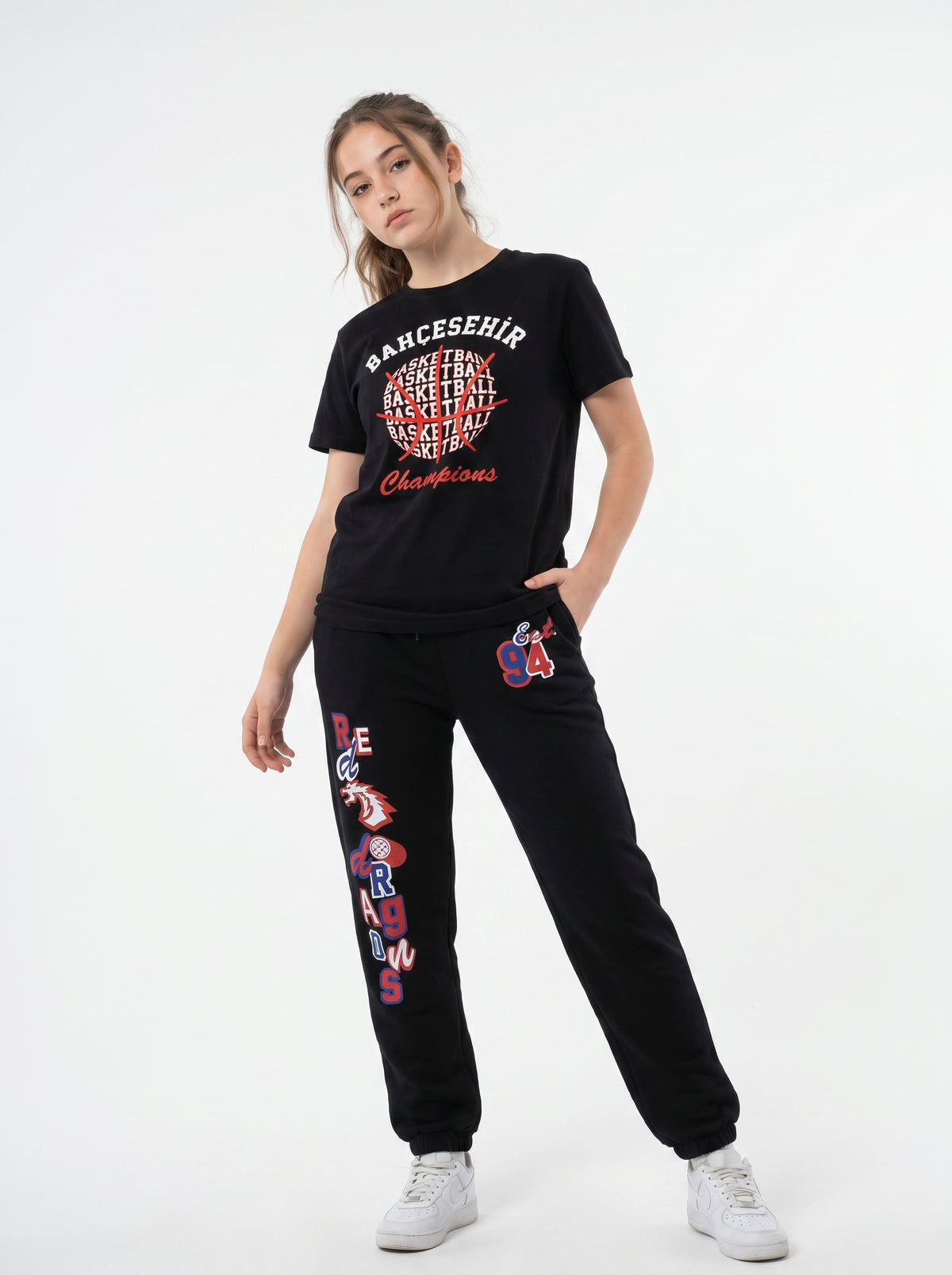 Bahçeşehir EST 94 Sweatshirt + Champion Siyah T-Shirt + Red Dragons Siyah Eşofman Altı Kombin