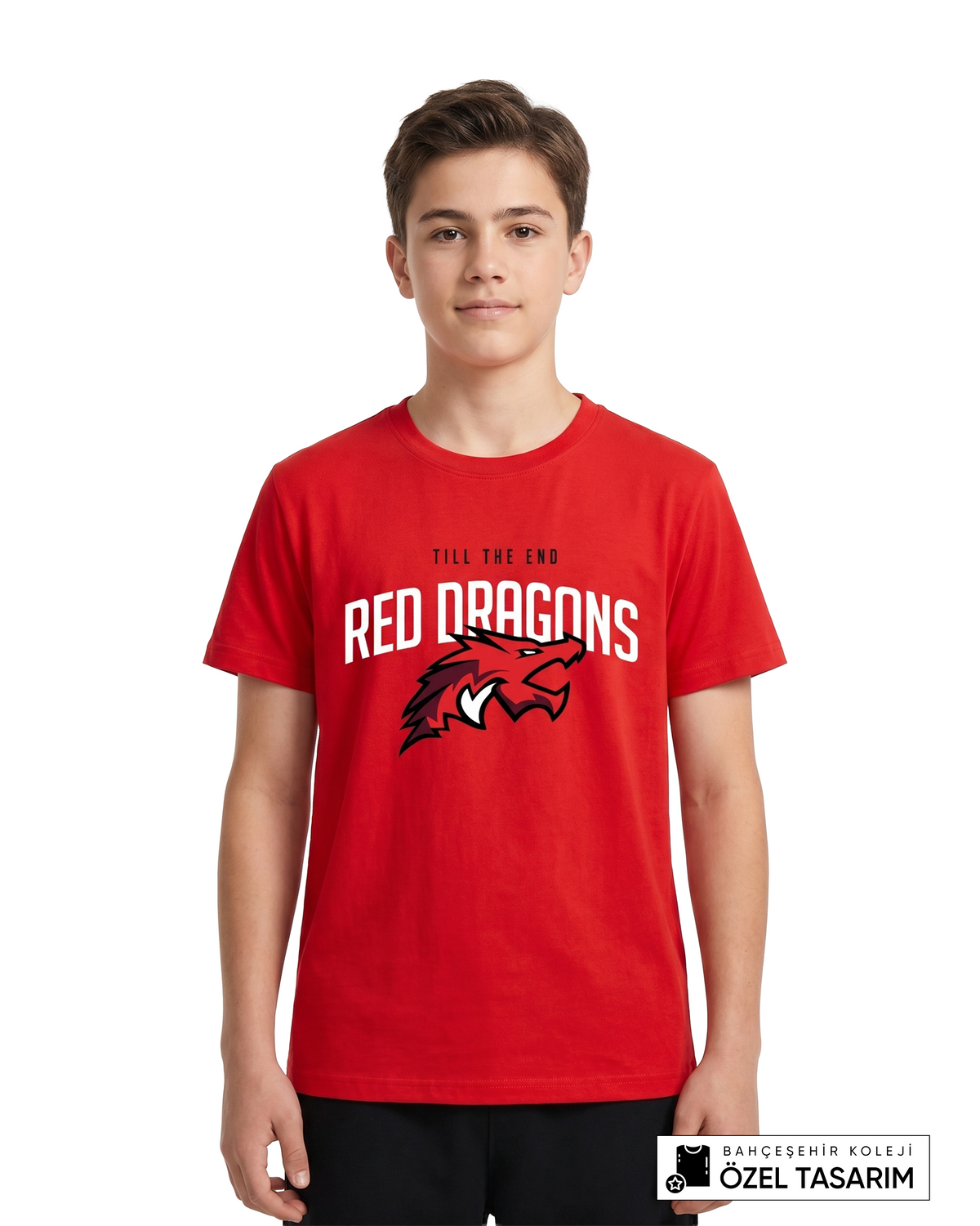 Bahçeşehir Koleji Red Dragons "Till The End" Baskılı Özel Tasarım T-Shirt