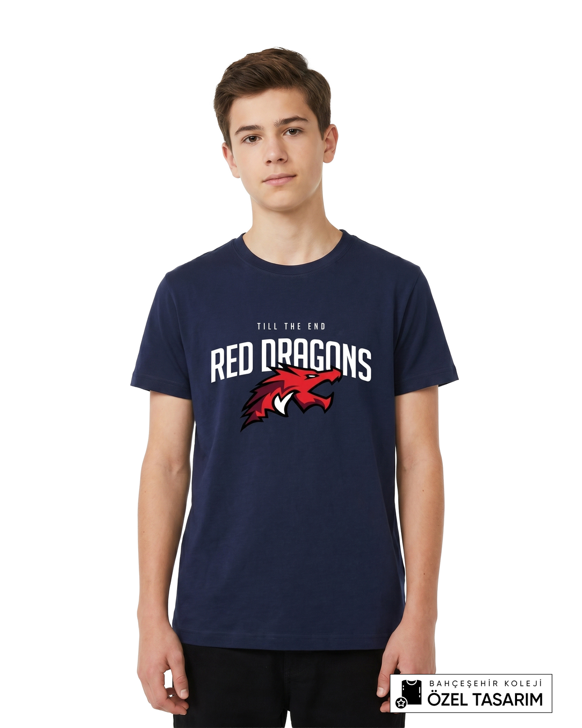 Bahçeşehir Koleji Red Dragons "Till The End" Baskılı Özel Tasarım T-Shirt