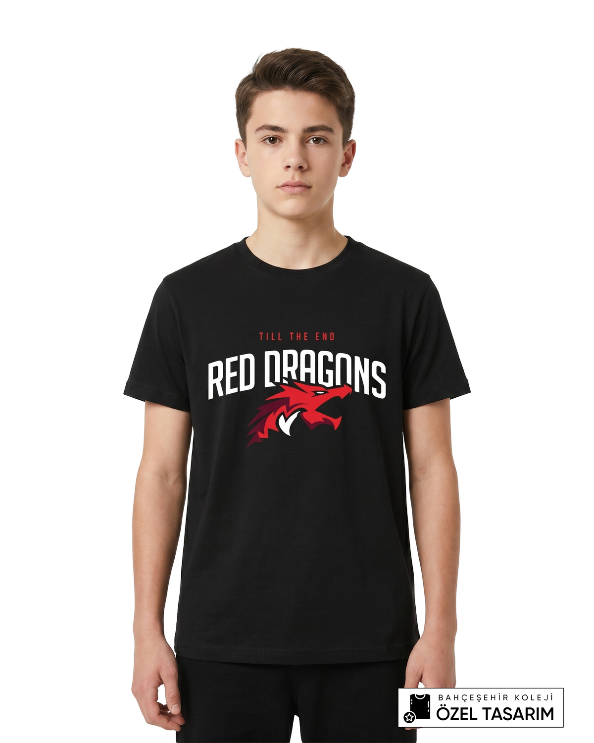 Bahçeşehir Koleji Red Dragons "Till The End" Baskılı Özel Tasarım T-Shirt