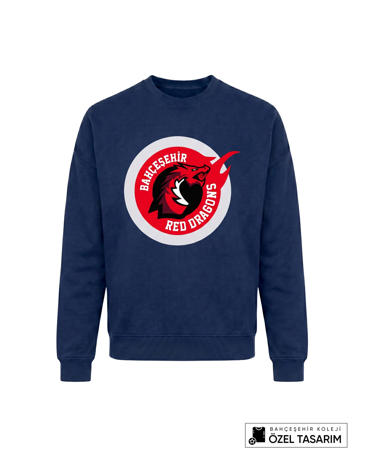 Bahçeşehir Koleji Red Dragons Logolu Özel Tasarım Sweatshirt