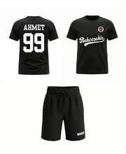 Bahçeşehir Koleji Özelleştirilebilir Siyah Forma T-Shirt + Siyah Şort Kombini